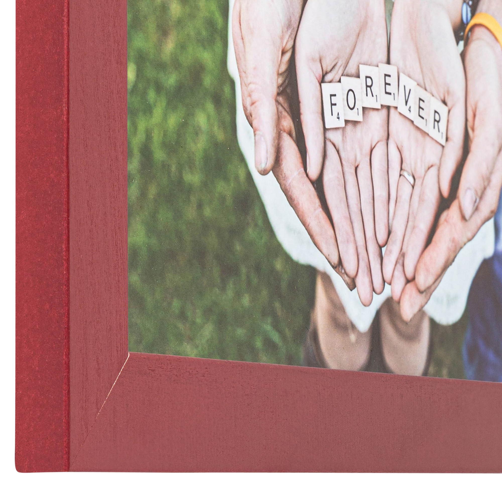 ArtToFrames ArtToFrames 12x12 Inch Red Picture Frame, This 1.38 Inch Custom Wood Poster Frame is Red - Comes with Foam Backing 3/16 inch and Regular Glass (FBPL0066-81792-YRED-12x12)