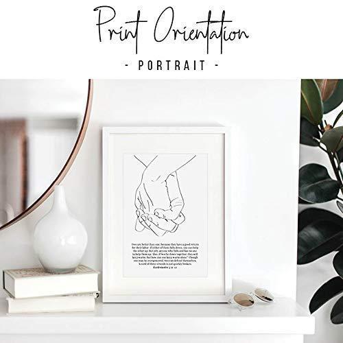 TypologiePaperCo Ecclesiastes 4:9-12 A Cord of Three Strands Is Not Quickly Broken Line Art Sketch Print, Unframed