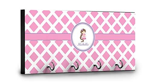 YouCustomizeIt YouCustomizeIt Personalized Diamond Print w/Princess Key Hanger w/ 4 Hooks w/Graphics and Text