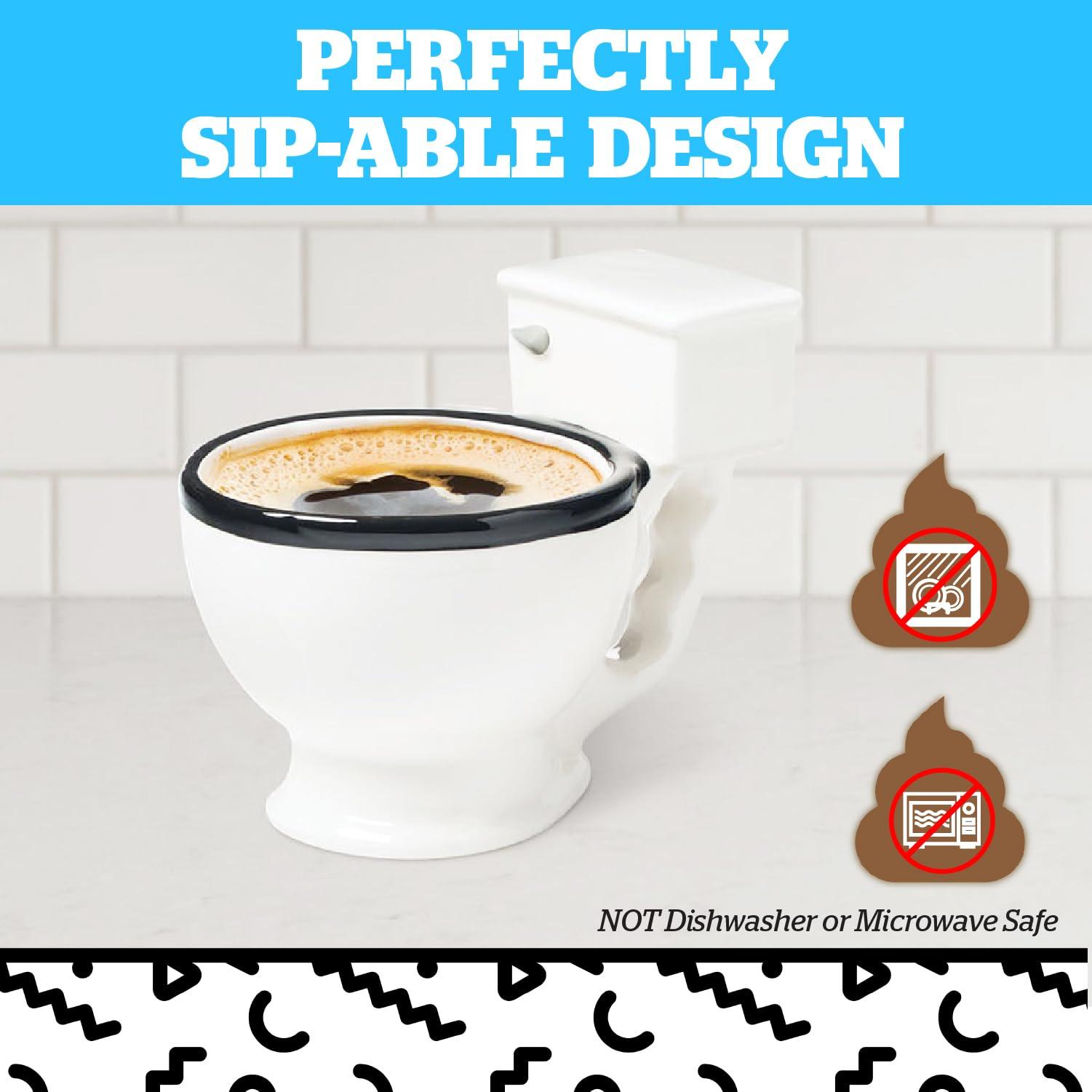 BigMouth Inc BigMouth Inc Toilet Mug - Funny Coffee Cup for Men, Women - Novelty Toilet Bowl Mug - Hilarious Gag Gift for Holidays, Birthday, Secret Santa Party - Ceramic Bathroom Mug for Home, Office - 12 Oz