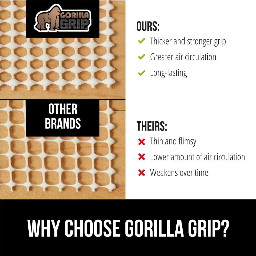 Gorilla Grip Gorilla Grip Extra Strong Rug Pad Gripper, Grips Keep Area Rugs Safe and in Place, Thick, Slip and Skid Resistant Pads for Hard Floors Under Carpet Mat Cushion and Hardwood Floor Protection 2x8 FT