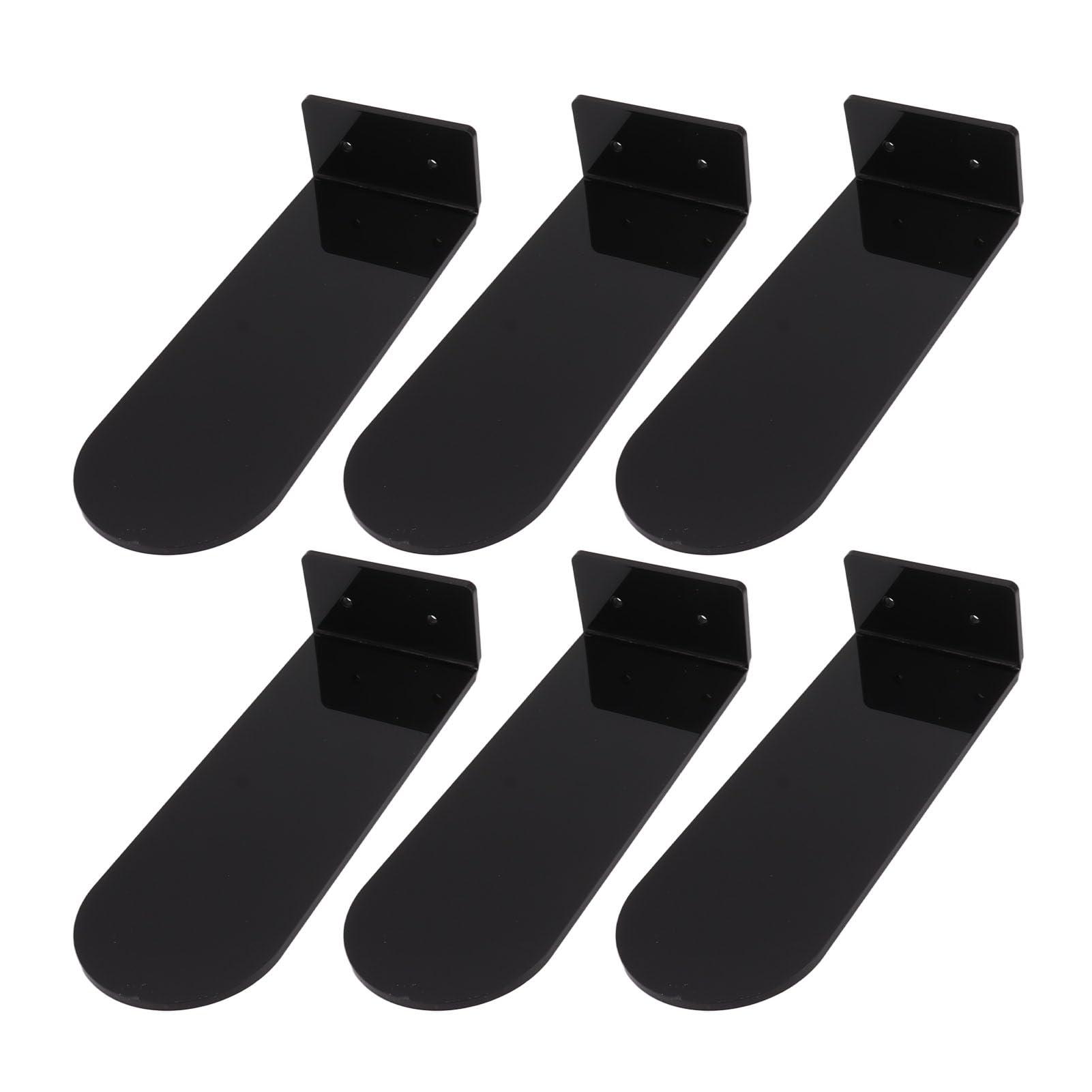 Zoeyilan 6 Pack Floating Shoe Display Shelves, 7.9in Length Acrylic Shoe Display, Floating Shoe Shelves, Floating Sneaker Shelves, Floating Shoe Shelves for Footwear Collection (Black)