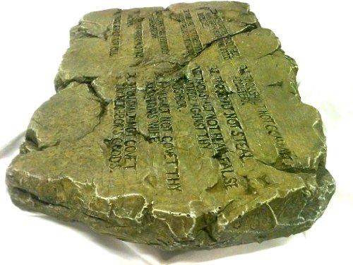 Athena Garden Religious Cast Stone Ten Commandments Garden Plaque Decorative Christmas Gift (Sandstone & Shale)