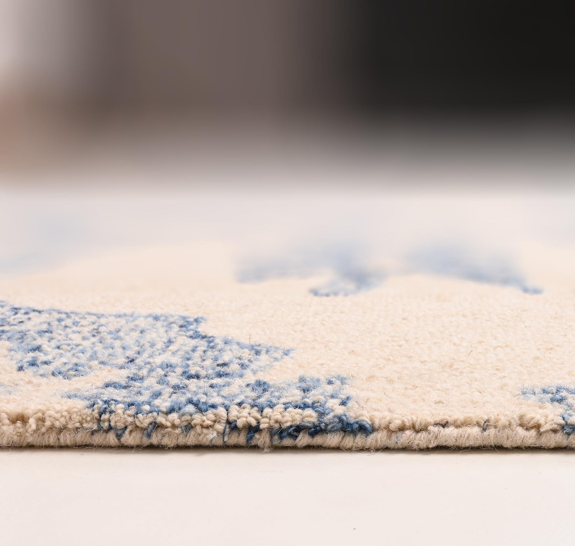 Restoration and Renovation Restoration and Renovation Abstract Collection Handmade Wool Area Rug - Durable for High Traffic, Contemporary Design for Living Room, Bedroom, Dining Room Decor (Multi O, 5' Round)