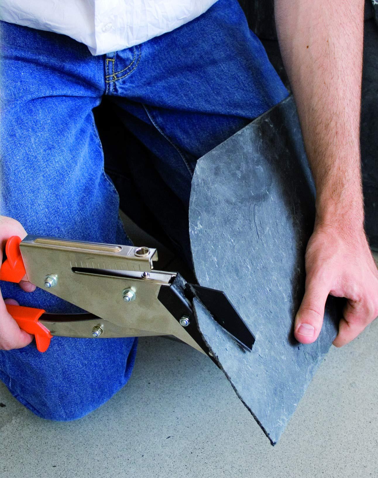 Edma EDMA - MAT Roofing Slate Cutter with Hole Punch - 35 mm Blade - Roofers Tool - Perfect for Cutting, Punching and Trimming Roof Slate Tiles - Lightweight and Compact - 031055 - Soft Grip Handles