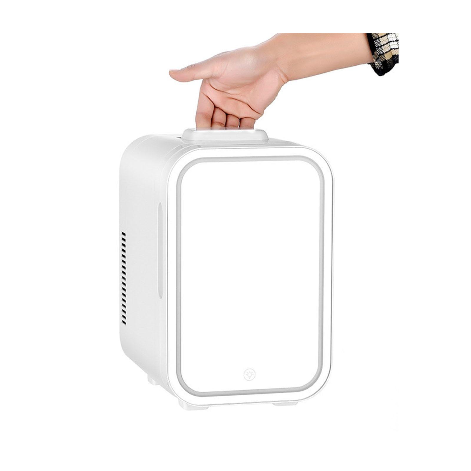 JXUFGYES JXUFGYES Mini Fridge with LED Mirror (8 Liter/8 Can) Portable 12V Skincare Fridge Cooler and Warmer for Christmas\'s Day Gift, Skincare, Beverage, Food, Home, Office and Car