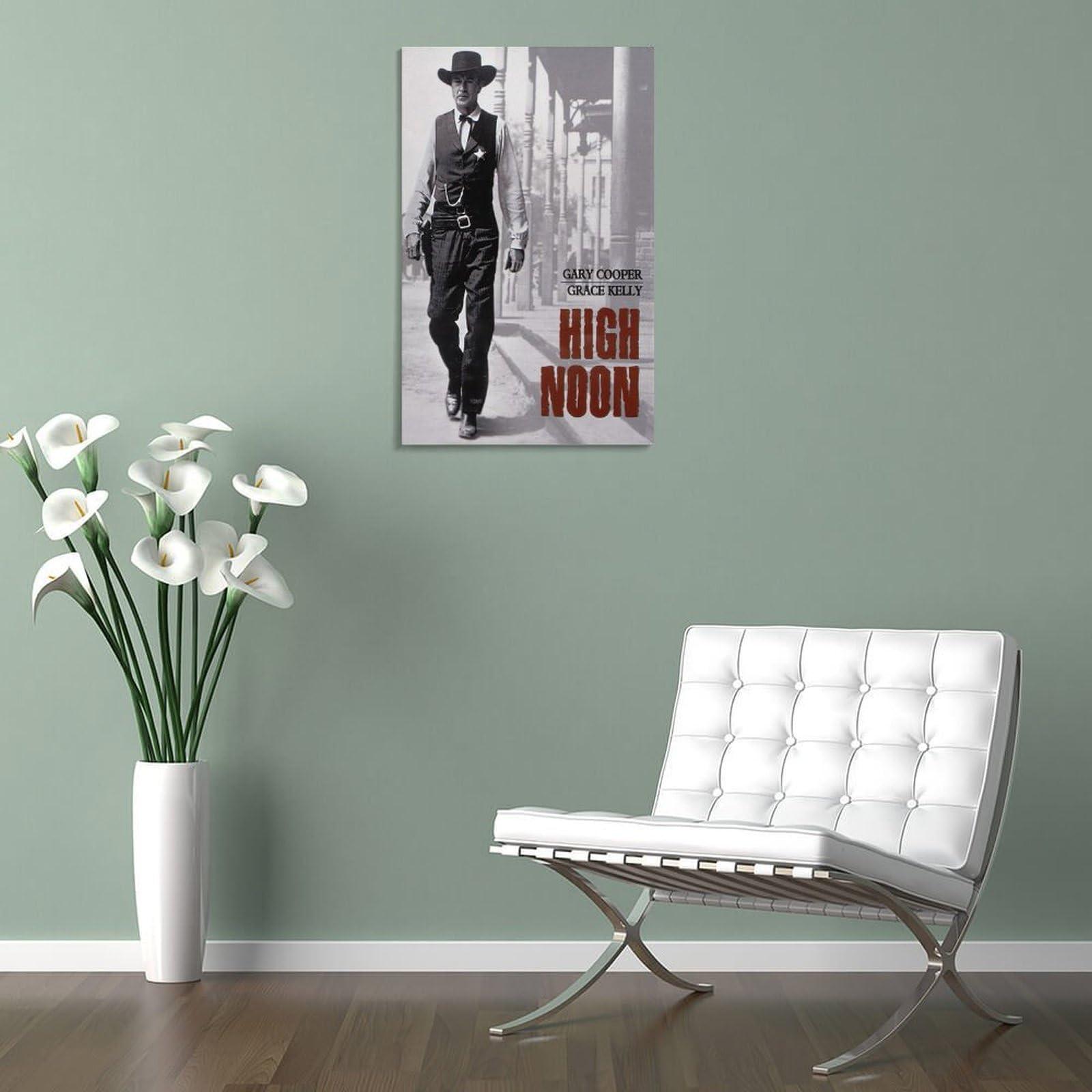 Generic High Noon Poster Classic Western Movie Poster Hd Retro Art Waterproof Poster Artworks Canvas Poster Room Aesthetic Wall Art Prints Home Modern Decor Gifts Framed-unframed 16x24inch(40x60cm)