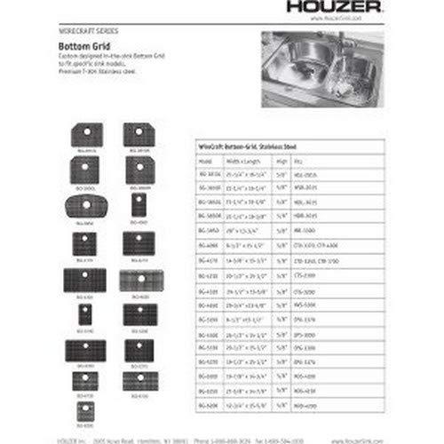 HOUZER Houzer BG-6200 Wirecraft Kitchen Sink Bottom Grid, 12.75-Inch by 14.63-Inch