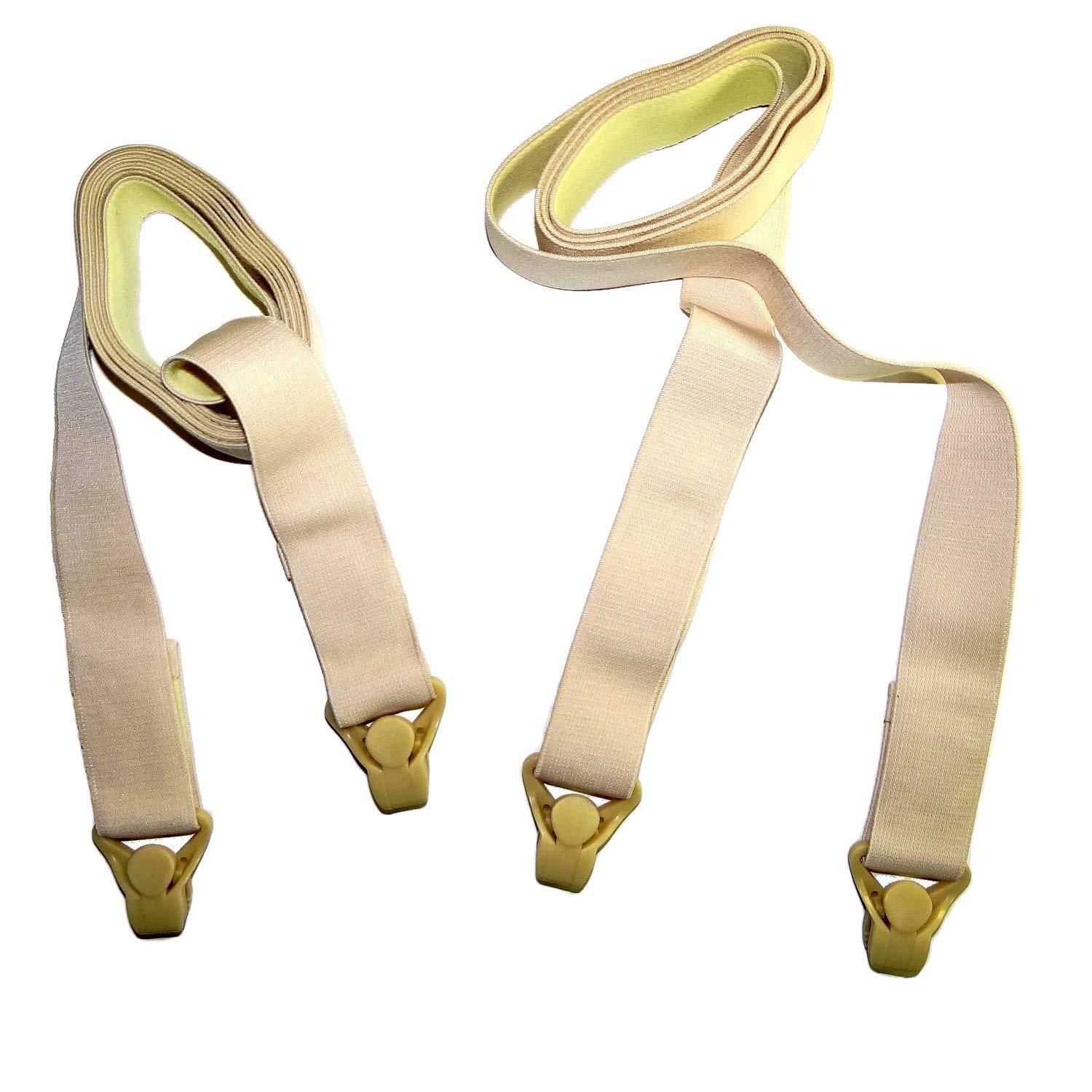 Hold-Up Suspender Co. Hold-Up Brand Crisscross Fitted Sheet Strap Stay-Downs with US Patented Gripper Clasps