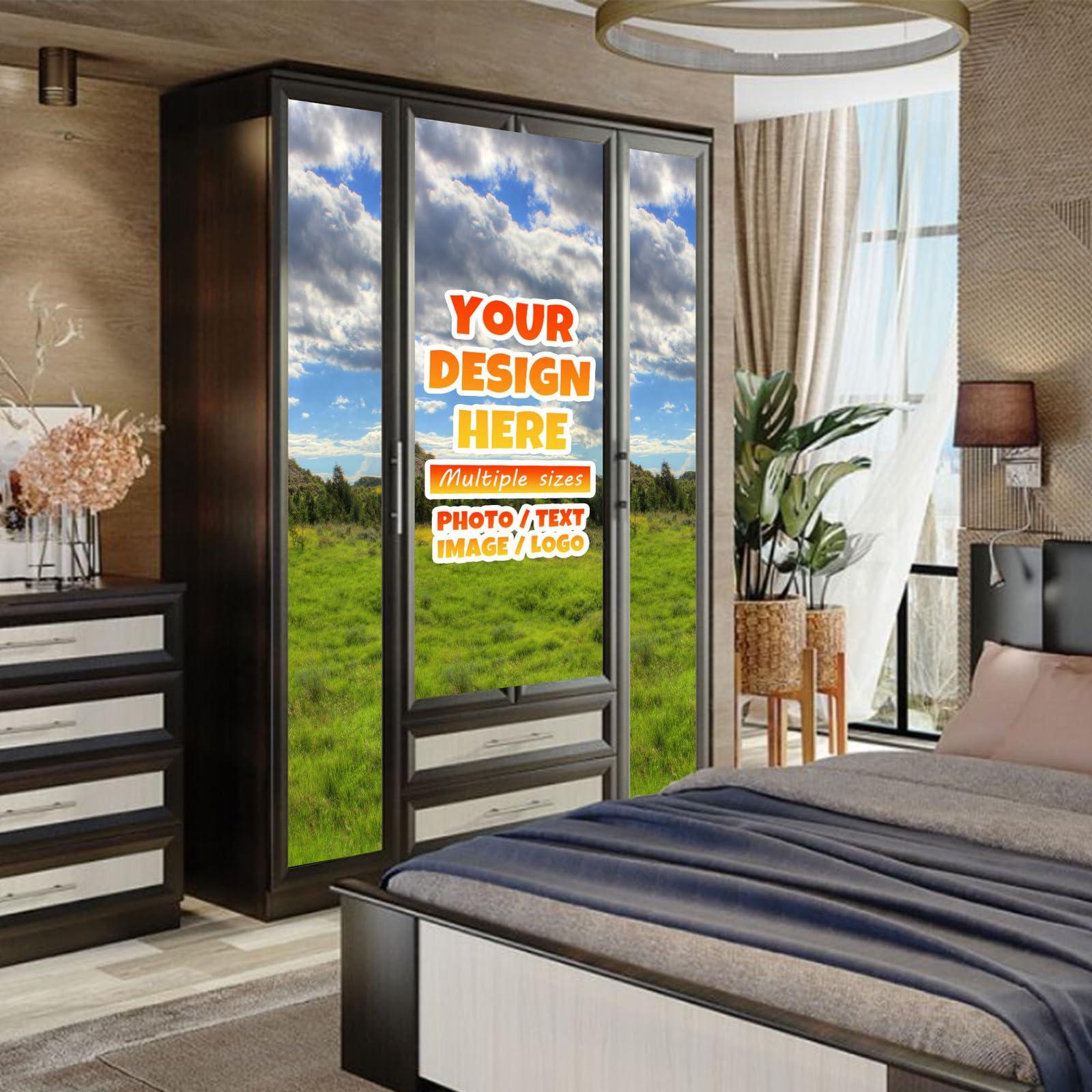 Blinshir Custom Business Sign, Window Store Logo, Operation Hours, Personalized Window Film with Photo Text, Frosted Window Advertising Sticker for Living Room Bathroom Glass Door Sign 18 x 79 in