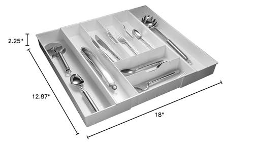 Dial Industries, Inc. Dial Industries Expandable Silverware, Utensil and Cutlery Kitchen Drawer Organizer Tray, Extra Wide