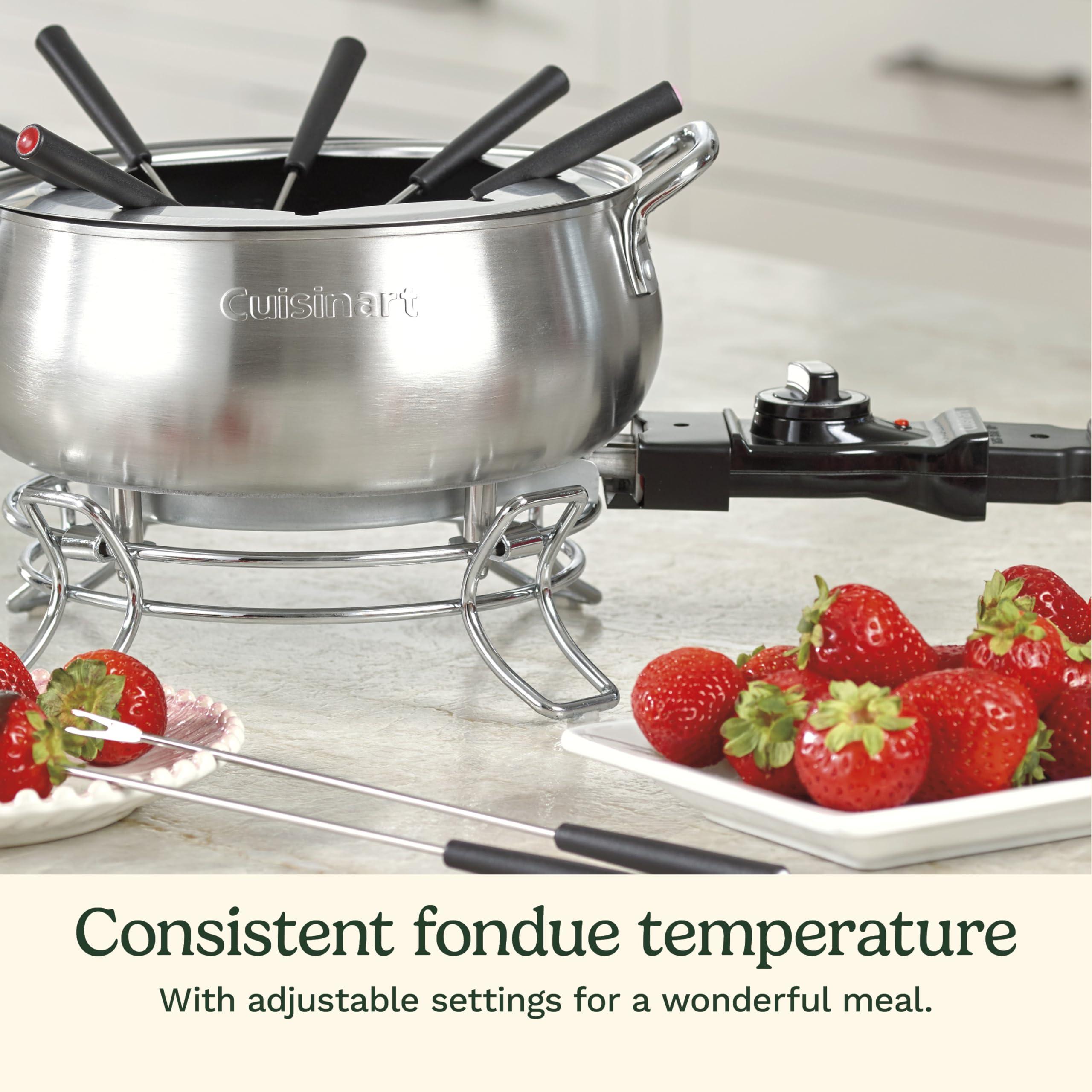 Cuisinart Cuisinart Fondue Pot, 3 Quart, For Chocolate, Cheese, Broth, Oil, Stainless Steel, CFO-3SSP1
