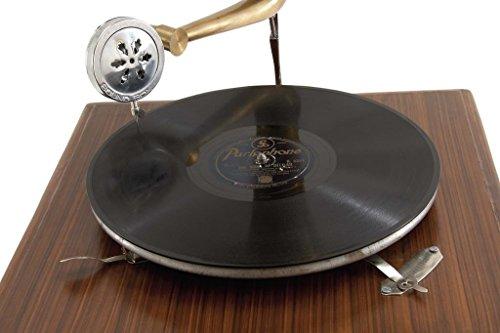 Deco 79 Deco 79 Wood Functional Gramophone with Record, 18" x 16" x 28", Brown