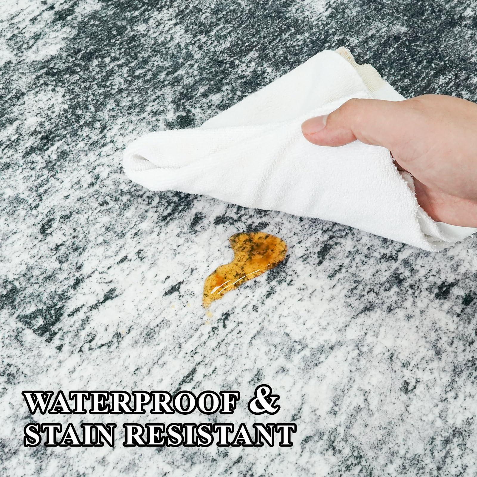 RUUGME RUUGME 9X12 Abstract Area Rug:Large Washable Living Room Rug Indoor Non Slip Low Pile Carpet for Bedroom Soft Foldable Stain Resistant Distressed Thin Rug for Dining Room Kitchen 9X12 Black A