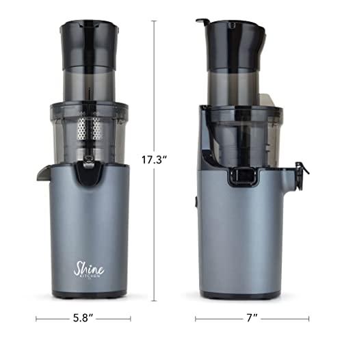 Shine Kitchen Co. by Tribest Shine SJX-1 Easy Cold Press Juicer with XL Feed Chute and Compact Body, Gray