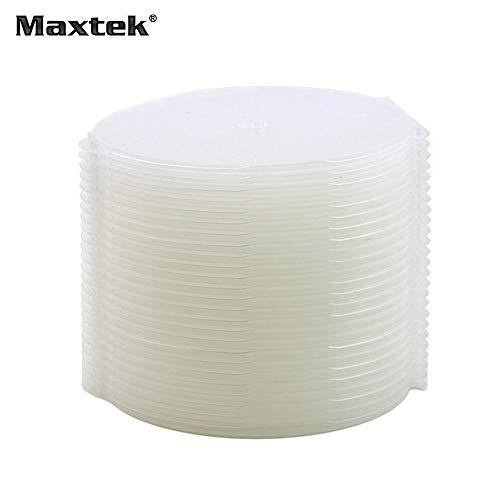 Maxtek Maxtek 50 Pack Clear Transparent Round Clamshell CD DVD Case, with Lock