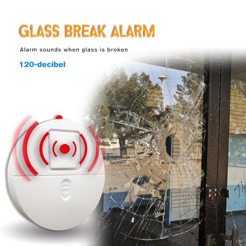 EVA LOGIK EVA LOGIK Modern Ultra-Thin Window Alarm with Loud 120dB Alarm and Vibration Sensors Compatible with Virtually Any Window, Glass Break Alarm Perfect for Home, Office, Dorm Room- 8 Pack