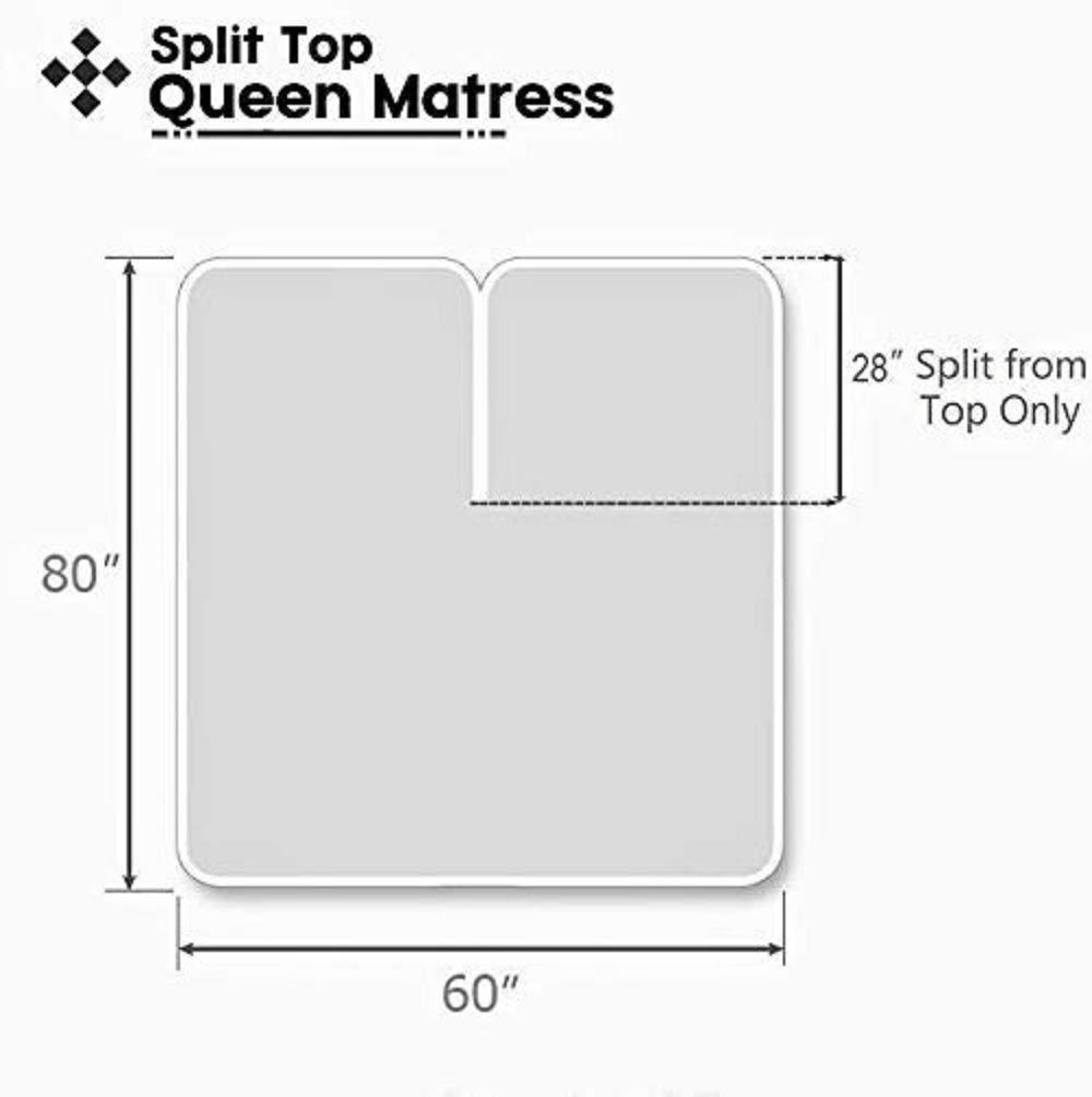 Silentnight Silentnight Split Head California King Sheets Sets for Adjustable Beds - 15\" Inch Deep Pocket - 800 Thread Count 100% Egyptian Cotton 4Pcs Sheet Set - Split Down 28 inches from The top - White Stripe