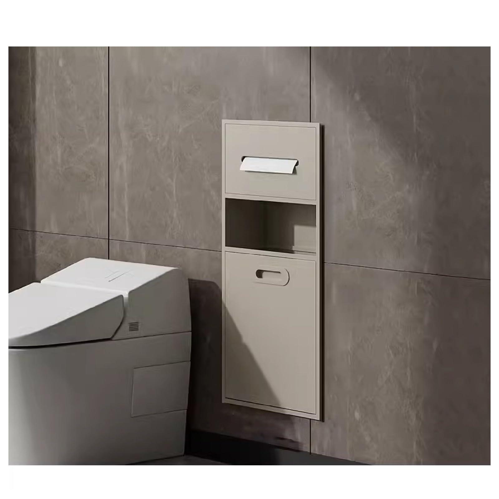 PHLEPS Stainless Steel Shower Nich Stainless Steel Bathroom Niche, Toilet Paper Storage Rack, Recessed Waterproof Shower Niche For Bathroom Storage/Shampoo/Toiletries ( Color : Apricot , Size : 65x30x14cm )