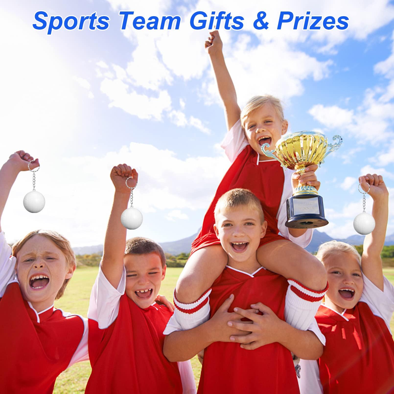 Ocbewua 24 Pack Volleyball Keychains,Volleyball Party Favors Supplies,Mini Volleyball Stress Ball Keychains,Sports Ball Keychains,School Carnival Reward,Party Bag Gift Fillers for Boys Girls Kids (Volleyball)