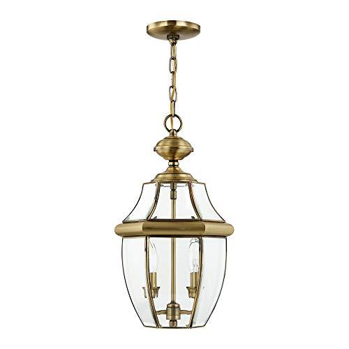 Livex Lighting Livex Lighting 2255-07 Monterey - 2 Light Outdoor Pendant Lantern, Bronze Finish with Clear Beveled Glass
