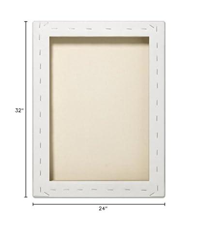 ArtExpert Autumn Leaf Quilt Block Barn by Billy Jacobs - 32 x 24 Premium Gallery Stretched Canvas Ready to Hang