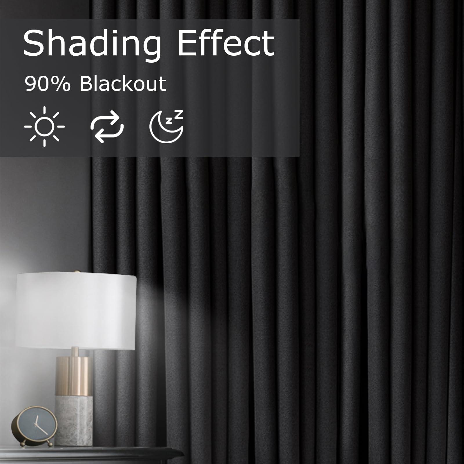 HomeLoft Basics Geometric Curtains, Abstract Blackout Curtains, Modern Drapes, for Living Room Bedroom Curtains, Thermal Insulated & Soft, Room Darkening Grommet Curtains, 2 Panels, 52Wx90L B75-&