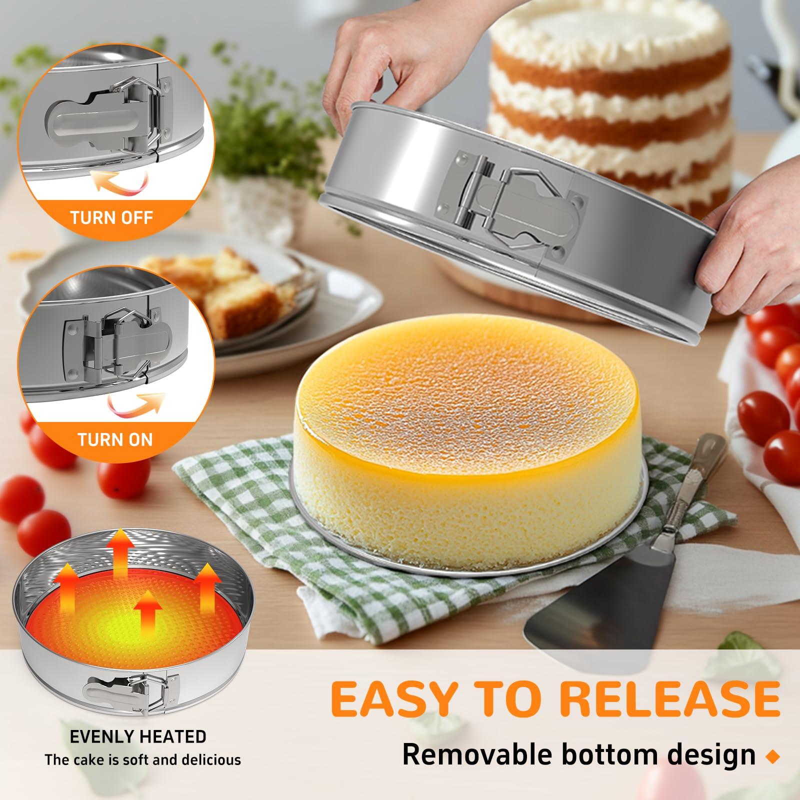 ZeroPone ZeroPone 9 Inch Springform Pan, Stainless Steel Cheesecake Pan, Nonstick Springform Cake Pan with Removable Bottom, Round Cake Pan For Baking, Spring Form Pan for Cheesecake