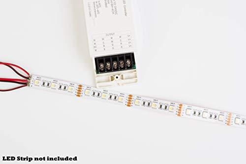 LEDUPDATES LEDUPDATES RGB, RGBW LED Light Controller, CCT Dual Color, Single Color, 4 in 1 for LED Strip Light, Module, Under Cabinet, Puck (4 in 1 RGB W Controller + Remote)