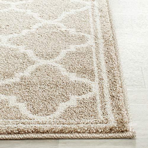 Safavieh SAFAVIEH Amherst Collection Runner Rug - 2\'3\" x 7\', Navy & Beige, Moroccan Trellis Design, Non-Shedding & Easy Care, Ideal for High Traffic Areas in Living Room, Bedroom (AMT422P)