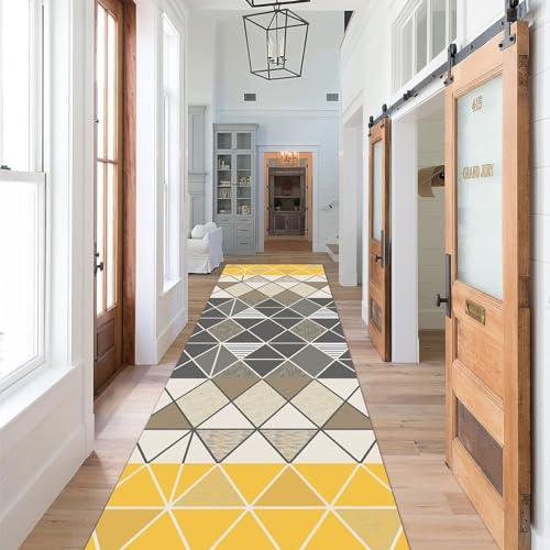 Gaommini Yellow Grey Hallway Carpet Runner Rugs with Rubber Backed Rug Runner Mat Narrow Thick Long Carpet - Length 100cm 1.5m 2m 250cm 300cm 4m 5m 6m Floor Mat (Size : 3.3 ft 6.6 ft)
