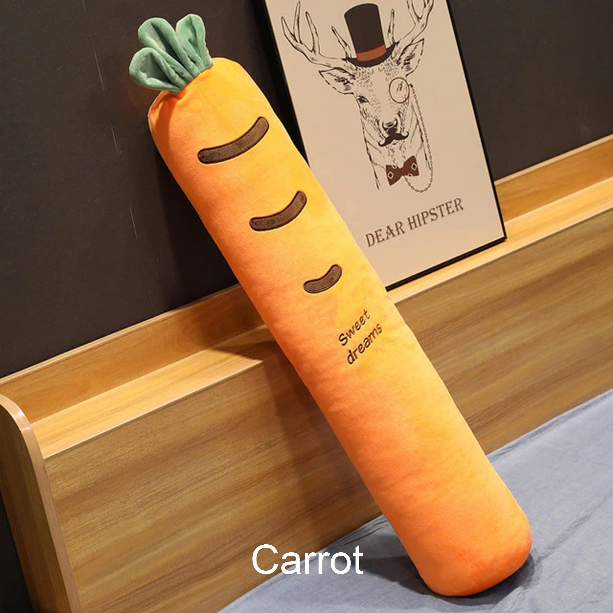 Your Gifts Here Long Body Pillow Giant Carrot Plush Body Pillow Extra Long Pillow Cute Gifts For Her Plush Pillow For Bed Kawaii Bedding Bed Pillows (XL - 51 inch (130cm), Carrot)