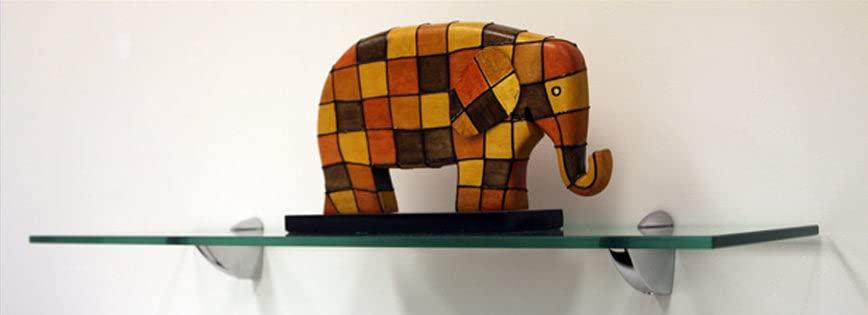 Spancraft Glass Spancraft Oriole Glass Shelf 10\" X 48\" in Brushed Steel