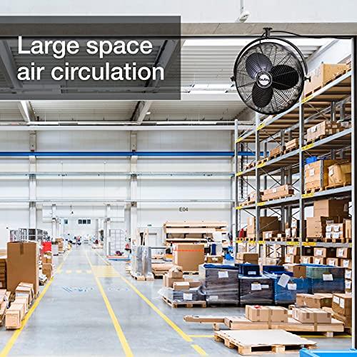 Air King Air King 9320 20-Inch 1/6-Horsepower Industrial Grade Ceiling Mount Fan with 3,670-CFM, Black Finish