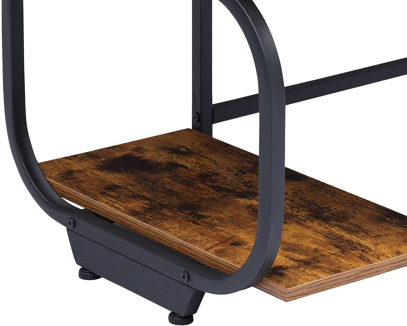 Annivia Anivia Writing Computer Home Office Desk with 2 Storage Shelves on Left or Right Side, Industrial Simple Style Wood Table Metal PC Laptop Notebook, 47\", Rustic Brown + Black Frame