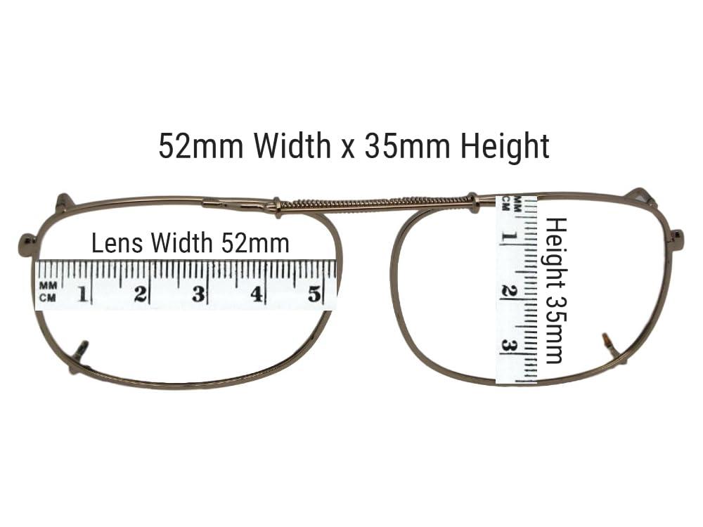 Sunglass Rage Rectangle Non Polarized Clip-On Sunglasses for Men and Women  Clip On Sunglasses For Eyewear glasses (Pewter-NON Polarized Gray Lens, 52mm Width x 35mm Height, Millimeters)