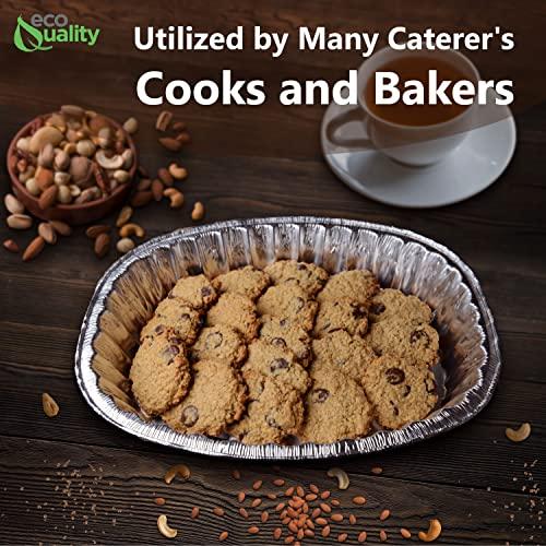 EcoQuality 90 PACK - Disposable Durable Oval Roaster Pan - Turkey Roasting Pans Extra Large, Heavy-Duty Aluminum Foil | Deep, Oval Shape for Chicken, Meat, Brisket, Roasting, Baking | Recyclable | USA MADE