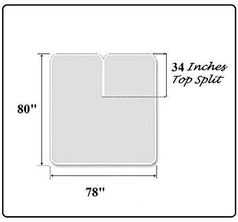 BSC Collection Split Head Flex King Sheet Set 4 Piece, Half Split Sheets Sets For Adjustable Beds, 100% Cotton 800 TC Split King Sheets, Deep Pocket Up To 15 Inches (Light Grey Solid, King/34\" Top Split)