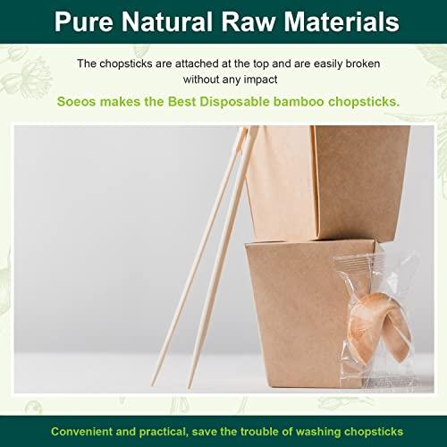 Soeos Soeos Chopsticks Disposable, Approx. 50 Sets, UV Treated Premium Disposable Chopsticks Individually Wrapped, Wooden Chopsticks Best for Japanese Sushi & Asian Dishes