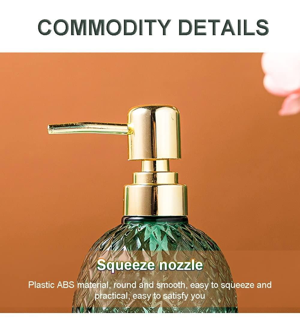 SADDPA DSMYYXGS 4 Pcs Pineapple Bath Accessories Set Glass Glass Crystal Pattern Extruded Metal Nozzle Steady Pineapple Head Bathroom Set Luxury Lotion Dispenser, Storage Tray, Cups, Soap Dish