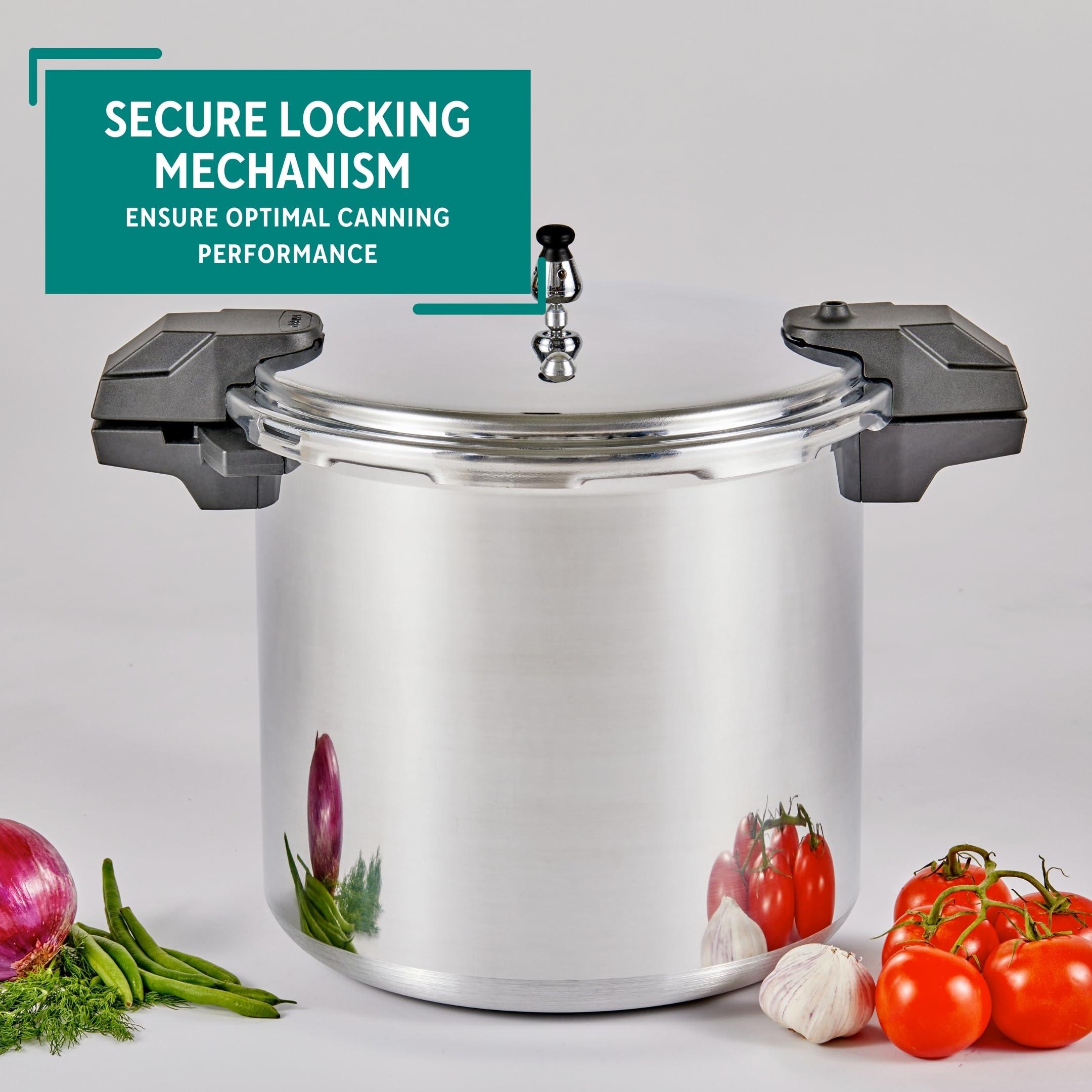 Mirro Mirro - 7114000221 Mirro 92122A Polished Aluminum 5 / 10 / 15-PSI Pressure Cooker / Canner Cookware, 22-Quart, Silver