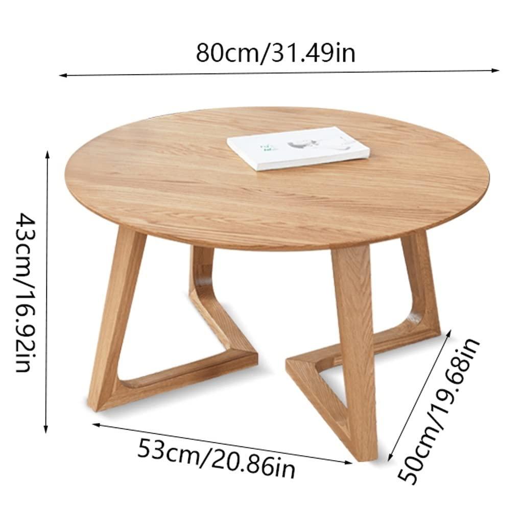 QQWW Side Table Coffee Side Table All Solid Wood Round Coffee Table Nordic Simple Modern High-end Oak End Tables Decoration Living Room Perfect Furniture