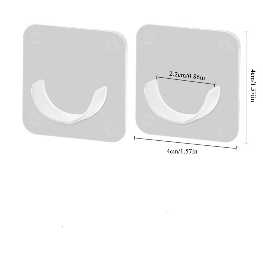 HALOC 2/4PCS Shower Curtain Rod Mount Holder for Wall Adhesive Bathroom Shower Rod Tension Retainer No Drilling Stick for Closet,Small,2pcs