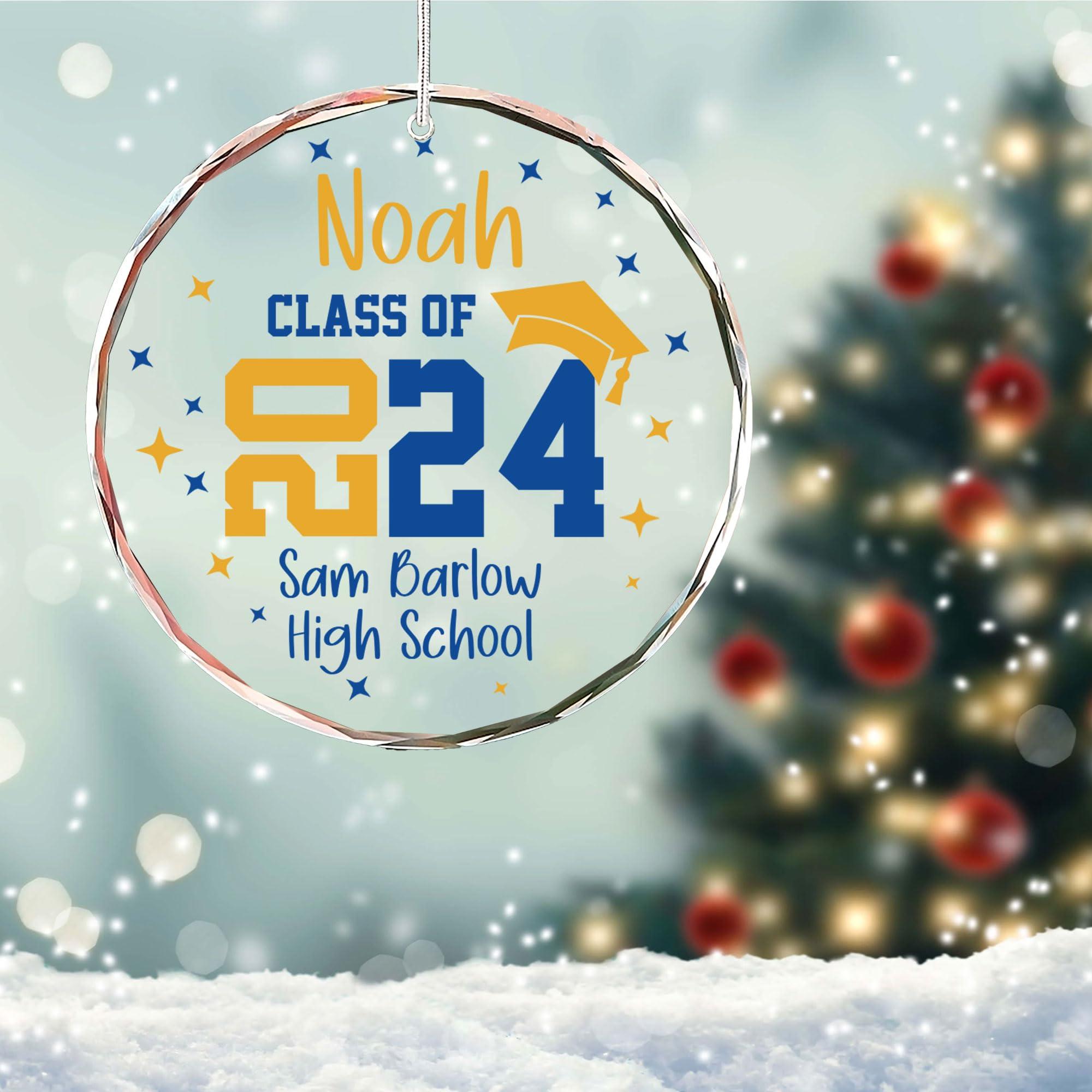 MDPrints Global Graduation Gifts for Her, Personalized Graduation Christmas Ornaments, Gift for High School Senior Graduate Class of 2024 2025 (Graduation Class of)