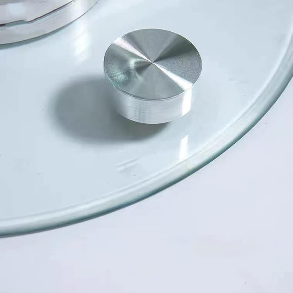 WEBUP WEBUP Large Glass Lazy Susan Table Turntable Rotating Tray Tabletop Serving Tray Clear Glass Serving Tray For Kitchen Island, Diameter: 60cm-100cm (Size : 24in/60cm)