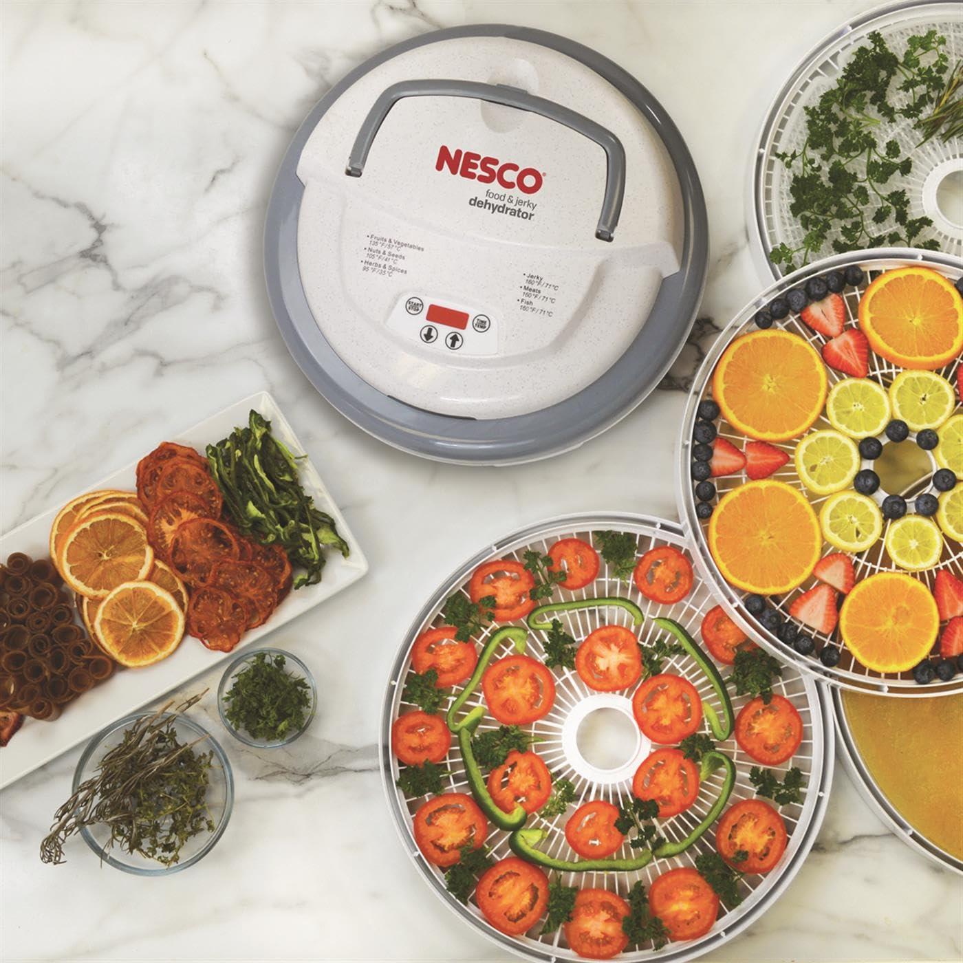 Nesco Nesco FD-79 Snackmaster Pro Digital Food Dehydrator for Snacks, Fruit, Beef Jerky, Meat, Vegetables & Herbs, Gray, 4 Trays, 1 Count (Pack of 1),Grey