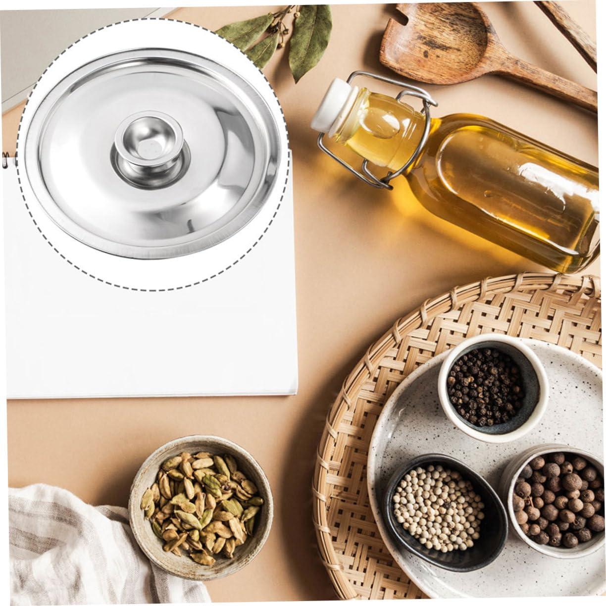 PRETYZOOM PRETYZOOM 2Pcs Metal Pot Cover for Seasoning Pot Oil Pot Lid Anti-Scalding Feature Cooking Pot Lids