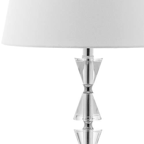Safavieh SAFAVIEH Lighting Collection Deco Prisms Modern Glam Crystal 21-inch Bedroom Living Room Home Office Desk Nightstand Table Lamp Set of 2 (LED Bulbs Included)