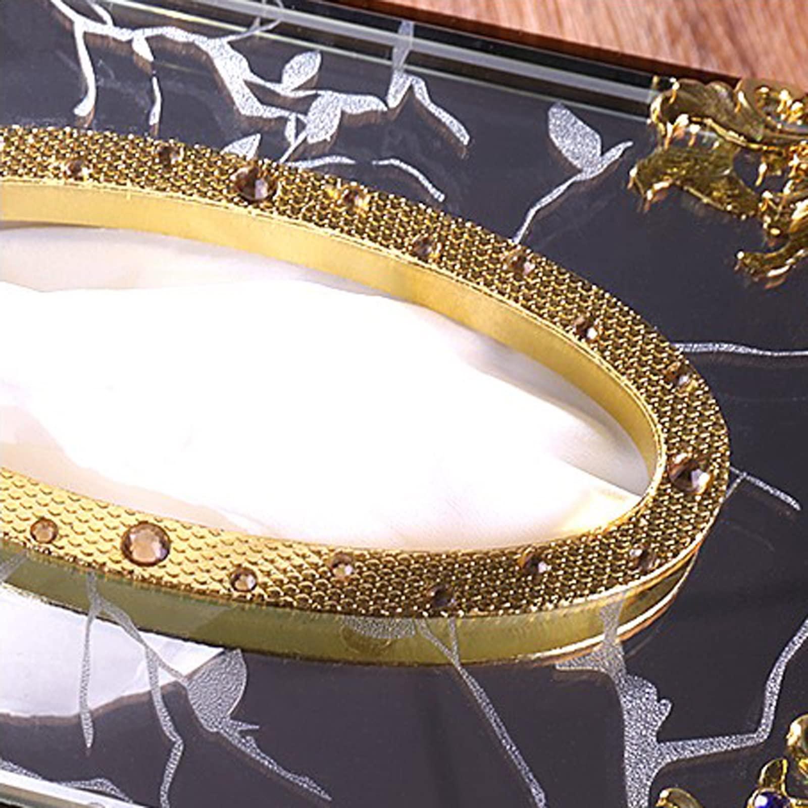 BONAD Tissue Holder Box Crystal Glass Tissue Box Cover Rectangular Elegant Tissue Holder Decorative Napkin Container for Dresser Bedroom Bathroom Dining Room and Living Room Tissue Holder Case (Color : 1)