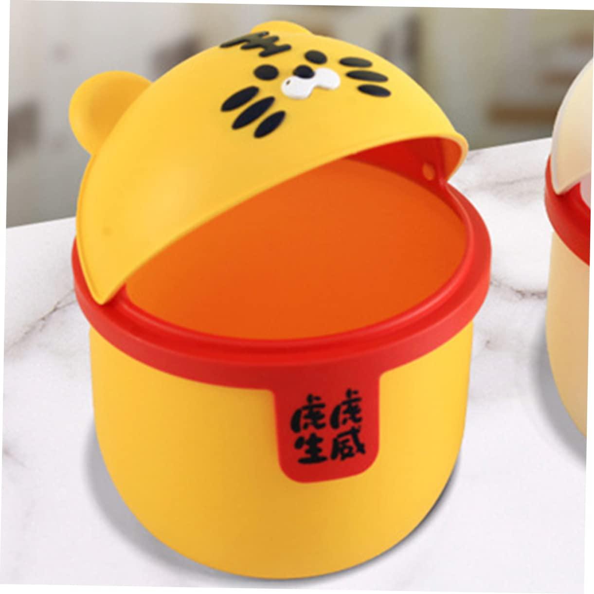 PRETYZOOM PRETYZOOM Cartoon Trash Can Garbage Can Small Trash Cans Trash Bin Office Trash Can Trash Can with Lid Outdoor Table Rubbish Bins Trash Can Car Tabletop Trash Can Dustbin Waste Bin Plastic
